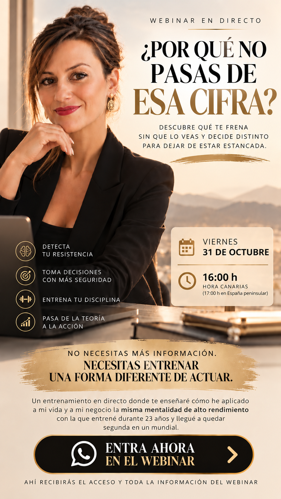 Webinar en directo ¿Por qué no pasas de esa cifra?, viernes 31 de octubre a las 16:00 hora Canarias, 17:00 en España peninsular.